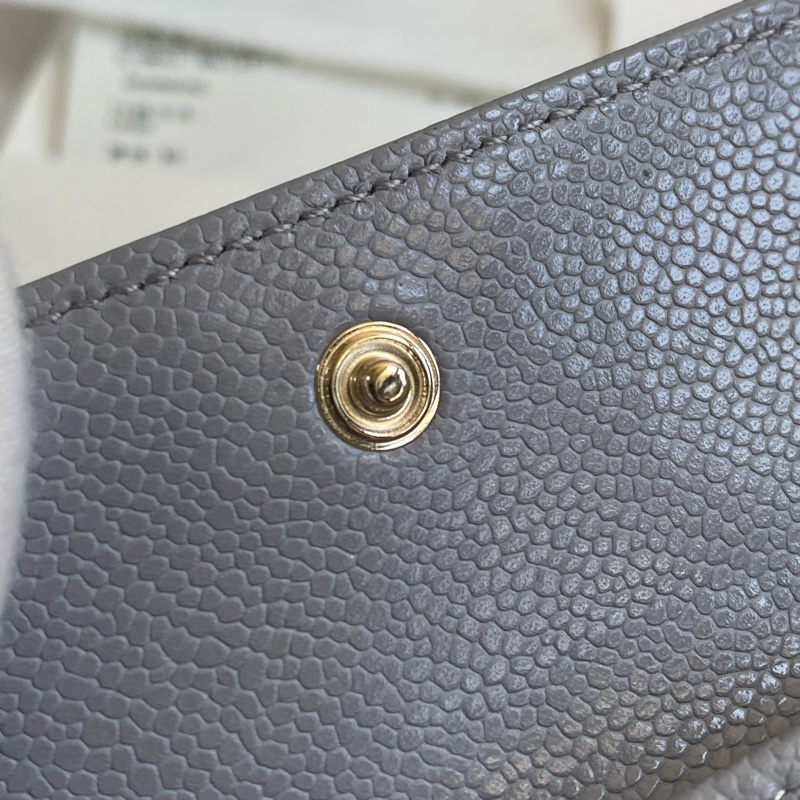 全新離櫃品CHANEL 小香三折夾 迷霧紫灰 台灣購證➕發票-19