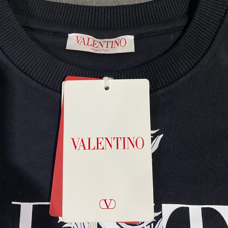 VALENTINO 黑色飾花朵圖案衛衣-4