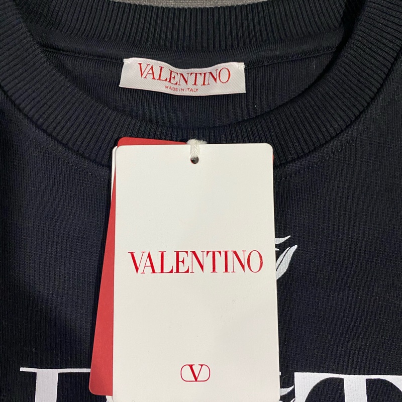 VALENTINO 黑色飾花朵圖案衛衣-5