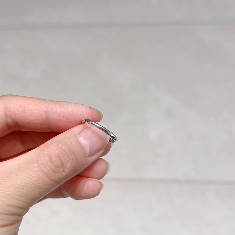 Tiffany蒂芙尼18k白金雙T開口 滿鑽戒指 49碼 大U-9