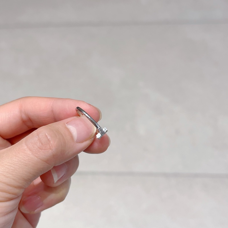 Tiffany蒂芙尼18k白金雙T開口 滿鑽戒指 49碼 大U-10