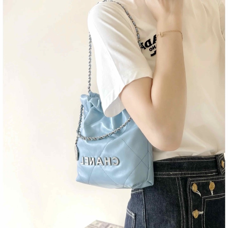 chanel 22bagmini 蓝色 尺寸約20*19*6cm。。-7