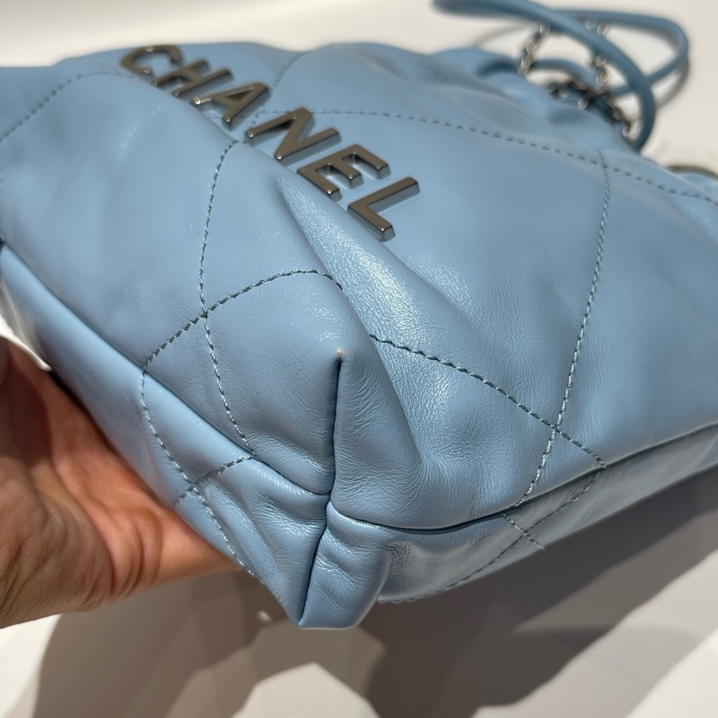 chanel 22bagmini 蓝色 尺寸約20*19*6cm。。-14