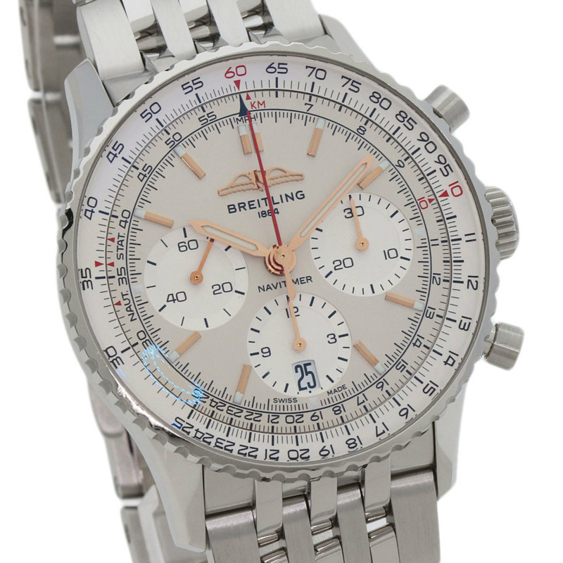 百年靈航空計時 B01 計時腕錶 41 不鏽鋼男士腕錶,AB0139211G1A1-3