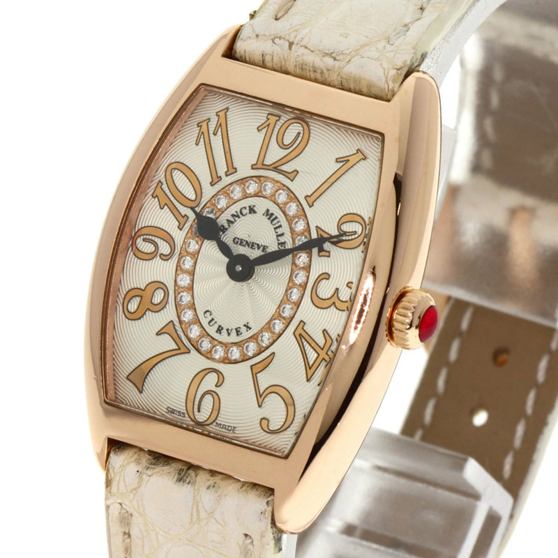Franck Muller 1752QZRELCD1R Tonneau Curvex Releaf 鑽石腕錶，18K 玫瑰金和皮革材質，女士-2