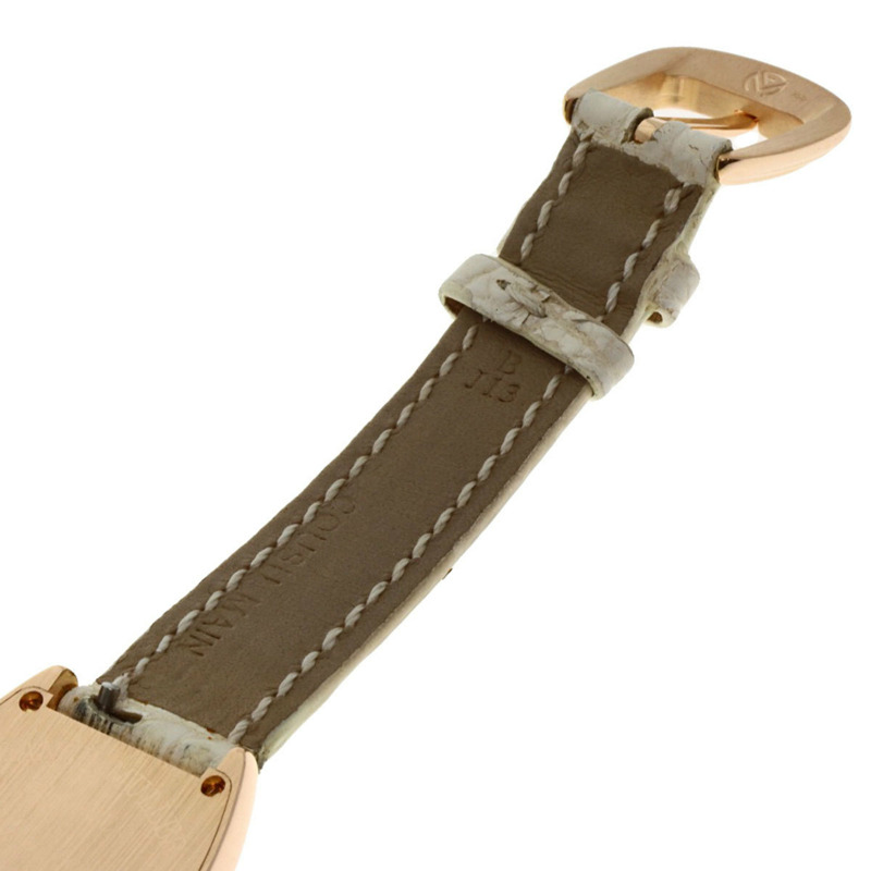 Franck Muller 1752QZRELCD1R Tonneau Curvex Releaf 鑽石腕錶，18K 玫瑰金和皮革材質，女士-12