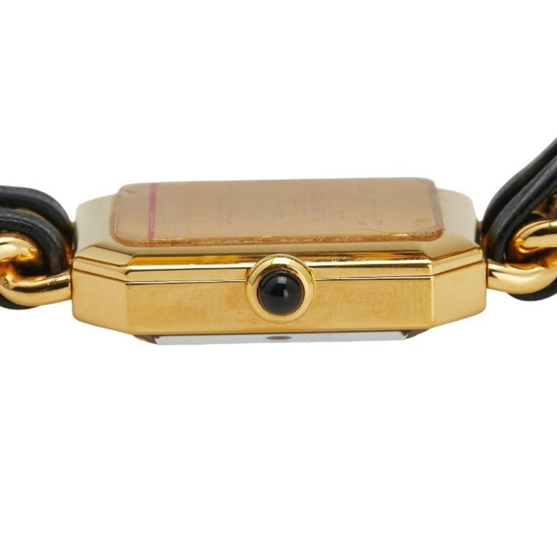 香奈兒 Premiere M 女士石英腕錶，黑色錶盤，鍍層皮革錶帶-3