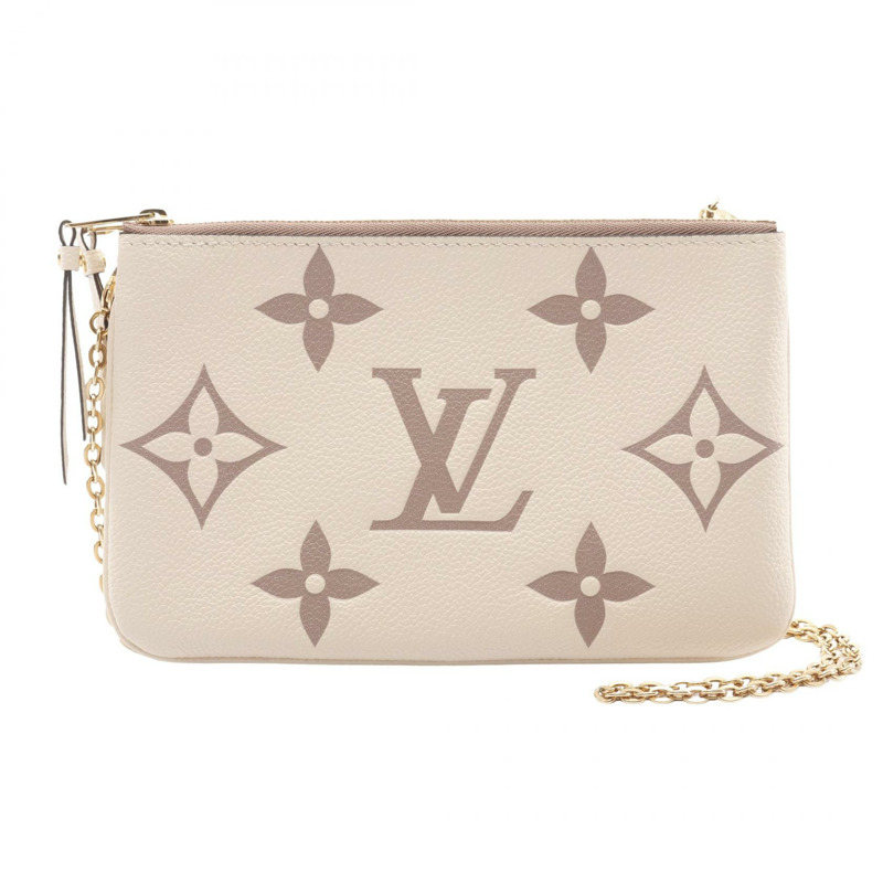 LOUIS VUITTON Pochette 雙拉鍊雙色鏈條斜背包 M80084 LV-0