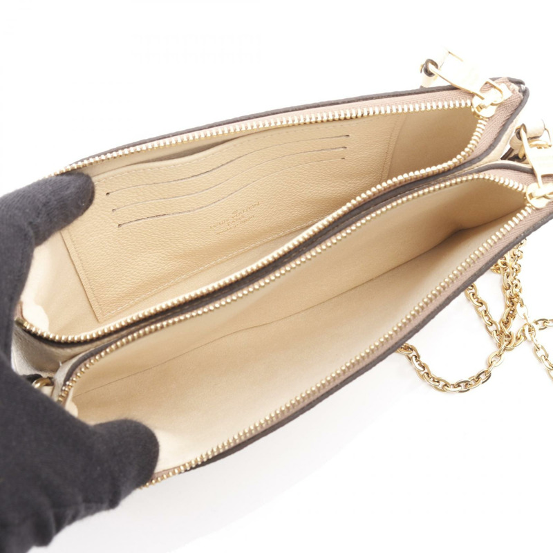 LOUIS VUITTON Pochette 雙拉鍊雙色鏈條斜背包 M80084 LV-2