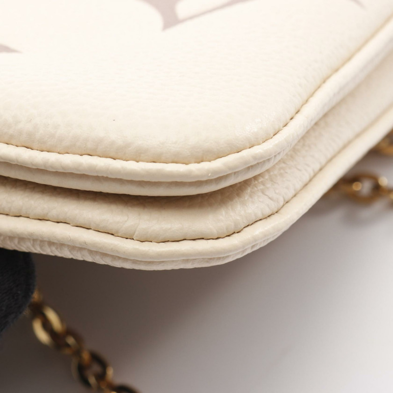 LOUIS VUITTON Pochette 雙拉鍊雙色鏈條斜背包 M80084 LV-4