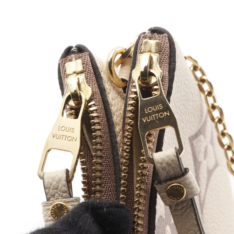 LOUIS VUITTON Pochette 雙拉鍊雙色鏈條斜背包 M80084 LV-5