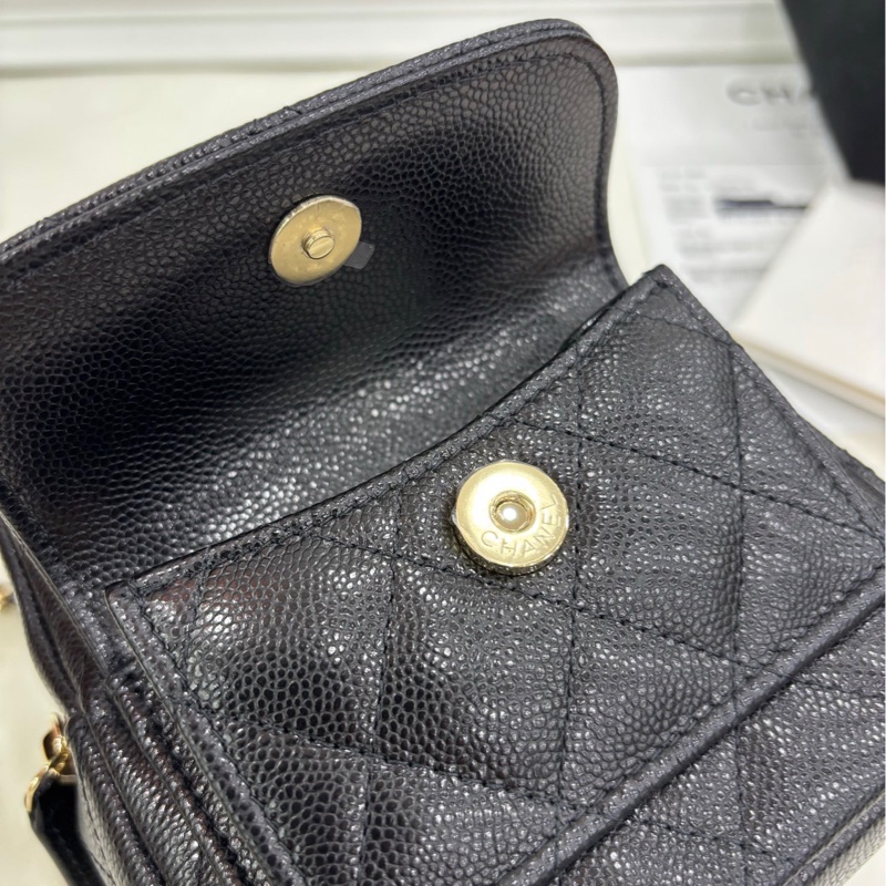 Chanel香奈兒25c 黑金荔枝皮小書包 雙肩包 全新有購證-7