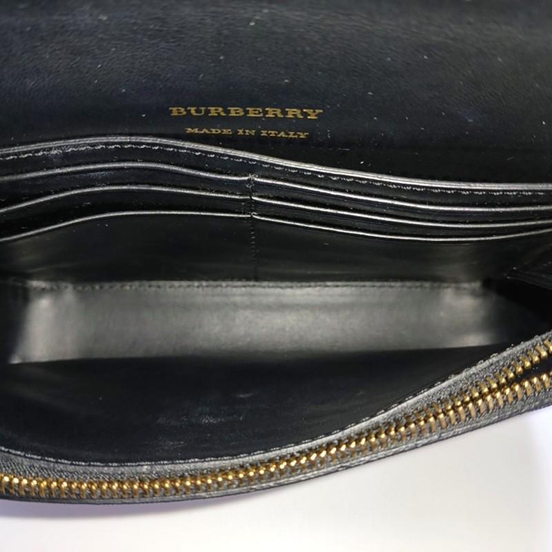 BURBERRY Hampshire 多色塗層
帆布戰馬格紋單肩包 金色五金 可拆卸肩帶-6