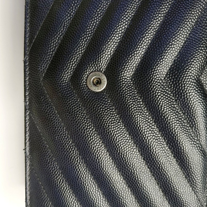 YSL MONOGRAM WOC 黑色牛
皮絎縫V紋單肩包斜挎包 黑色五金 可拆卸肩帶 配件齊全-9