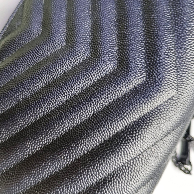 YSL MONOGRAM WOC 黑色牛
皮絎縫V紋單肩包斜挎包 黑色五金 可拆卸肩帶 配件齊全-14