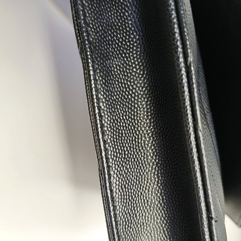 YSL MONOGRAM WOC 黑色牛
皮絎縫V紋單肩包斜挎包 黑色五金 可拆卸肩帶 配件齊全-16