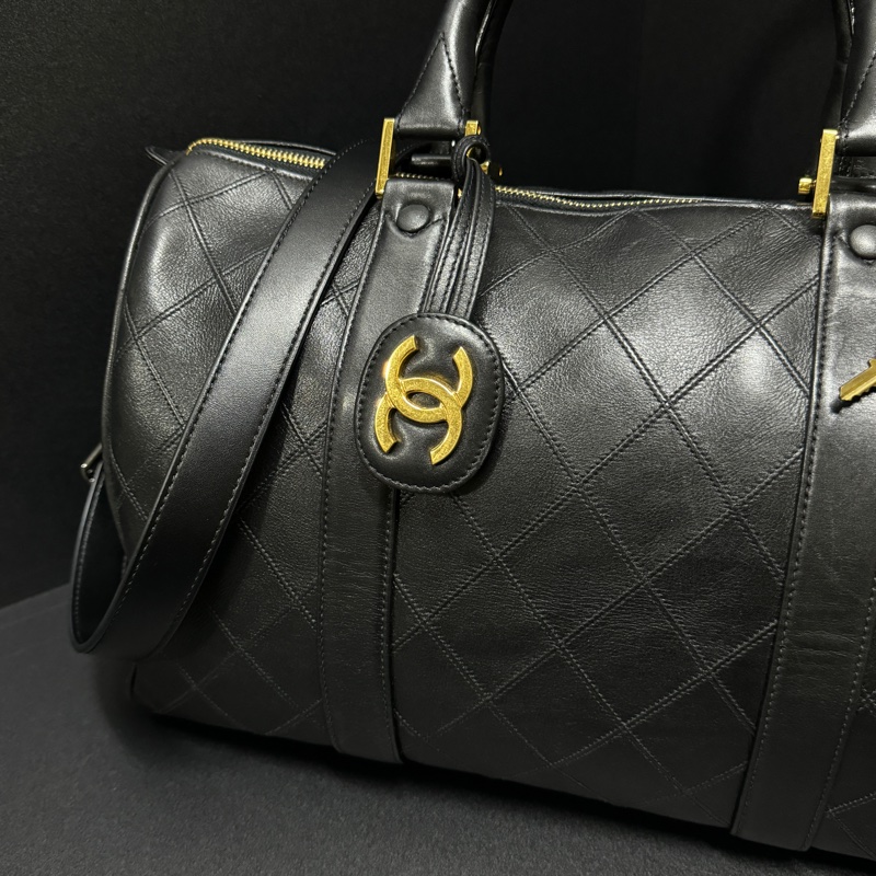 (極新💝) Chanel 香奈兒 黑金波士頓包 專櫃28萬!-9