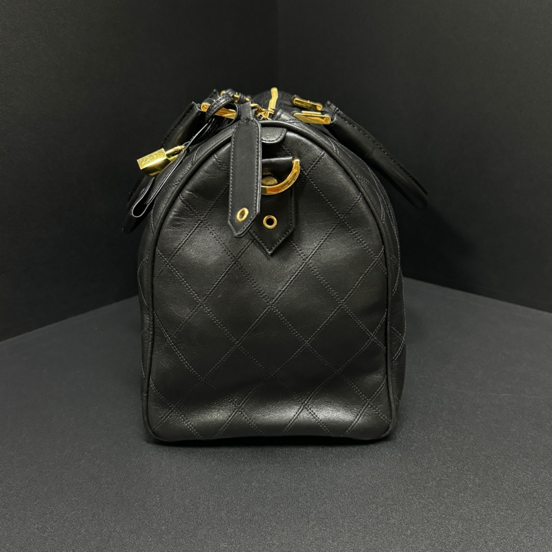 (極新💝) Chanel 香奈兒 黑金波士頓包 專櫃28萬!-12