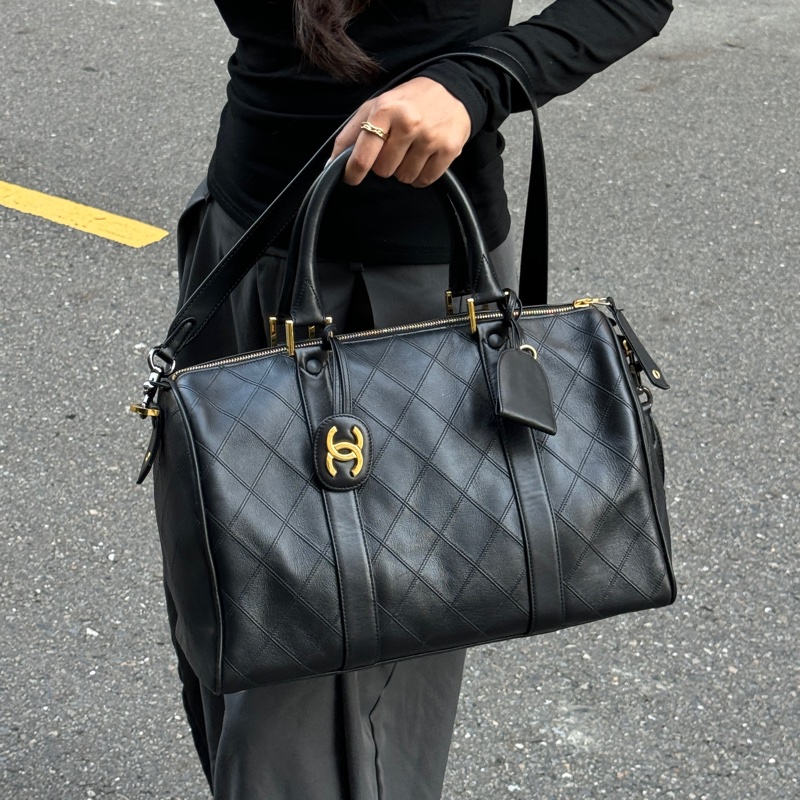 (極新💝) Chanel 香奈兒 黑金波士頓包 專櫃28萬!-28