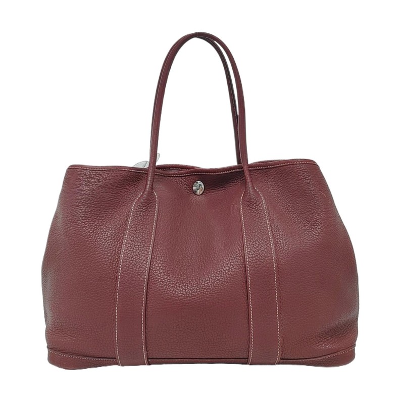 HERMES Garden Party 36 愛馬仕紅
Negonda小公牛皮花園包單肩包手提包 銀色五金 Q刻-0