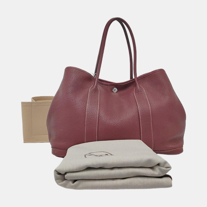 HERMES Garden Party 36 愛馬仕紅
Negonda小公牛皮花園包單肩包手提包 銀色五金 Q刻-7