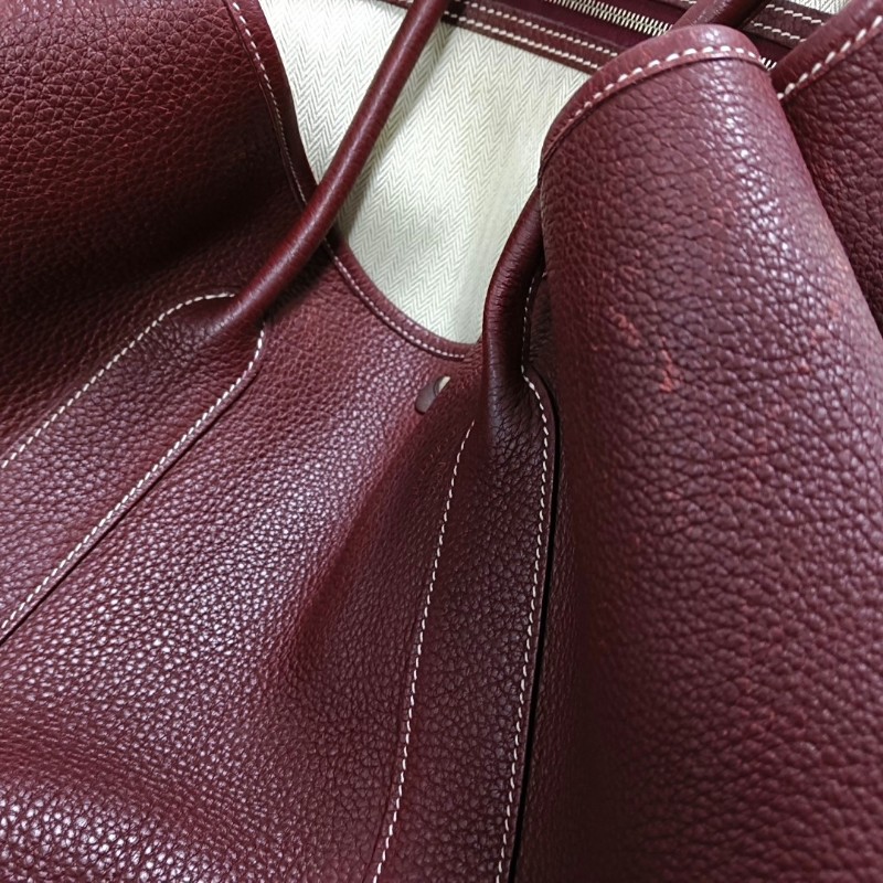 HERMES Garden Party 36 愛馬仕紅
Negonda小公牛皮花園包單肩包手提包 銀色五金 Q刻-8