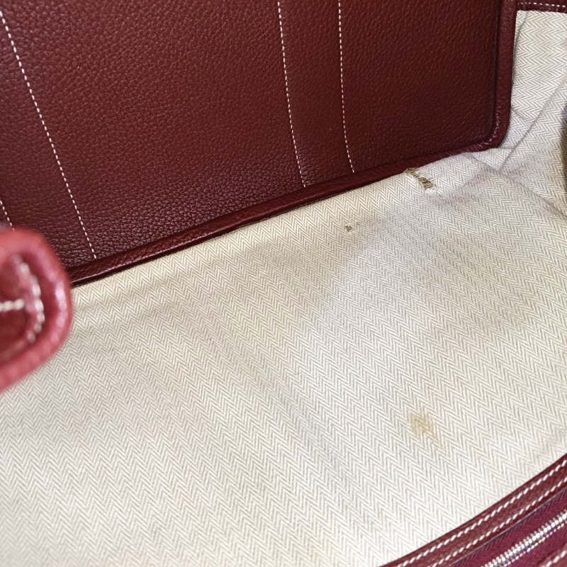 HERMES Garden Party 36 愛馬仕紅
Negonda小公牛皮花園包單肩包手提包 銀色五金 Q刻-16