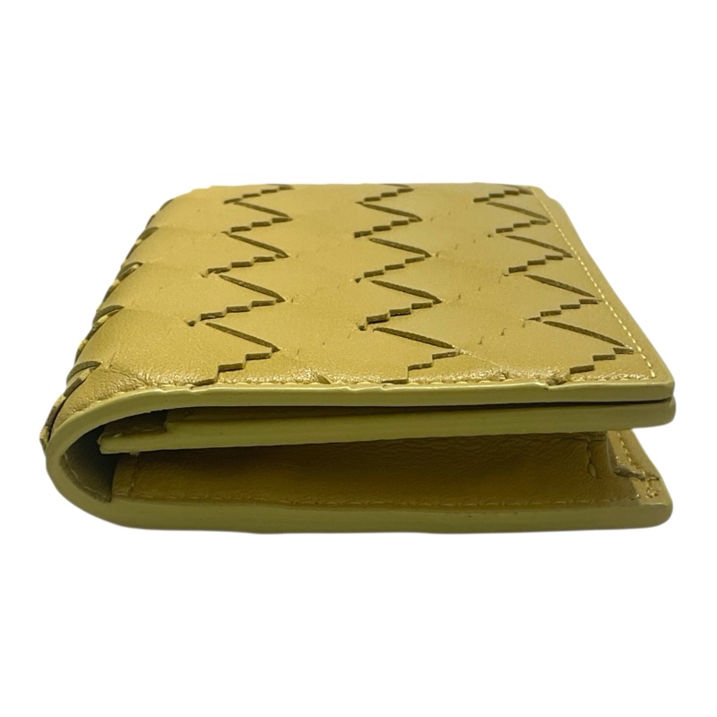 BOTTEGA VENETA 寶緹嘉 編織短夾 皮革 芥末黃-4