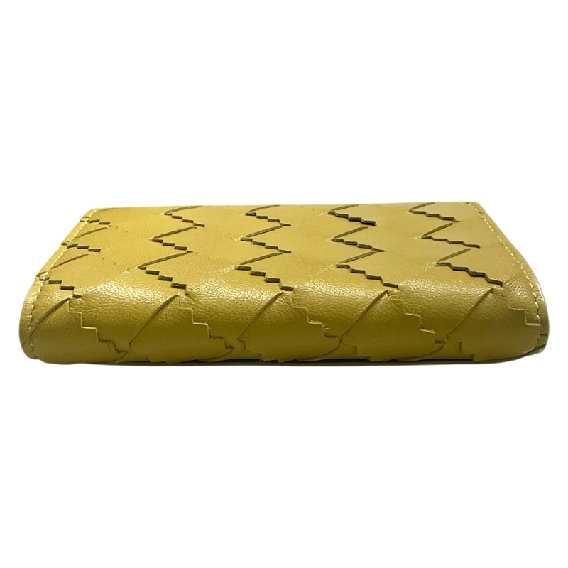 BOTTEGA VENETA 寶緹嘉 編織短夾 皮革 芥末黃-5