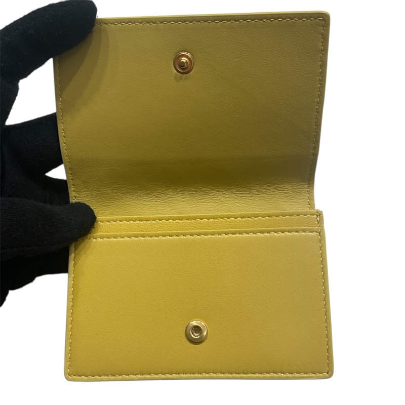 BOTTEGA VENETA 寶緹嘉 編織短夾 皮革 芥末黃-9