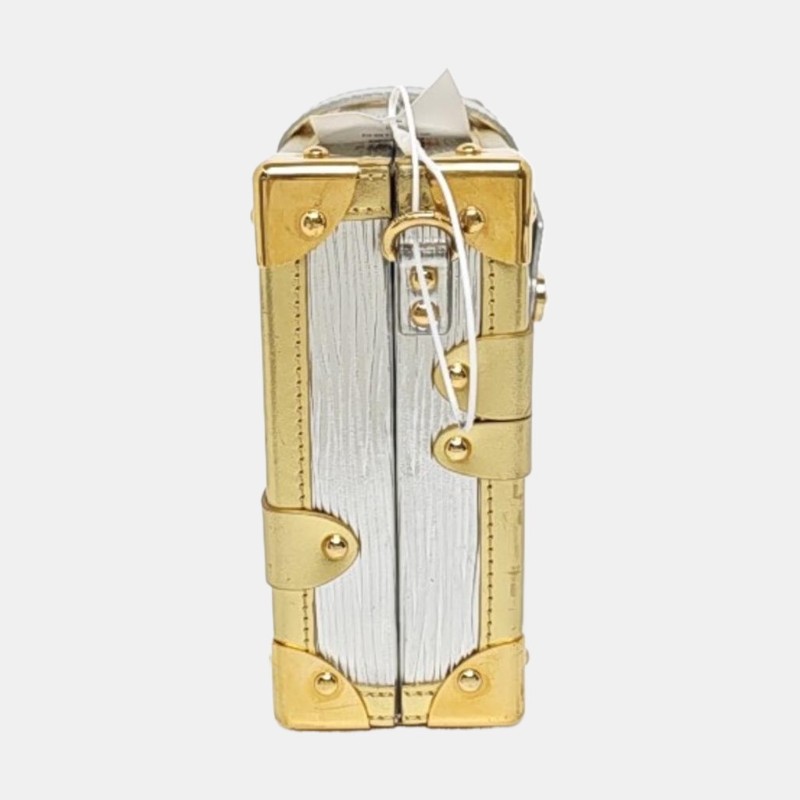 LOUIS VUITTON PETITE MALLE 銀色EPI 牛皮水波紋單肩包斜挎包 金色銀色五金 可拆卸肩帶-3