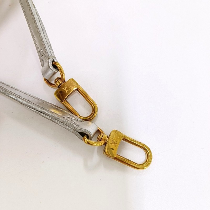 LOUIS VUITTON PETITE MALLE 銀色EPI 牛皮水波紋單肩包斜挎包 金色銀色五金 可拆卸肩帶-15