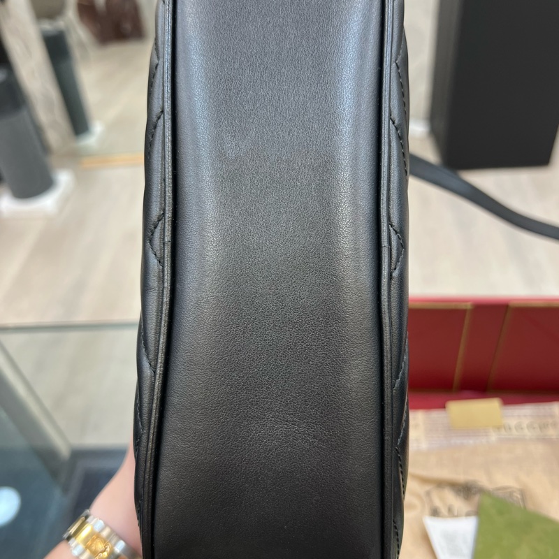 GUCCI馬夢相機包黑金-10