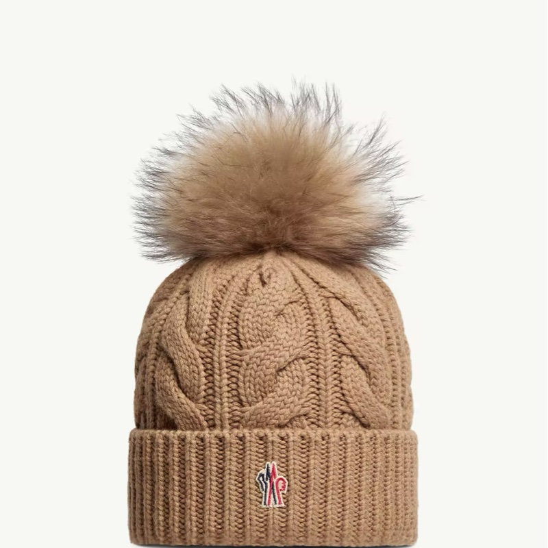 Moncler 羊毛和羊绒绒球便帽-0