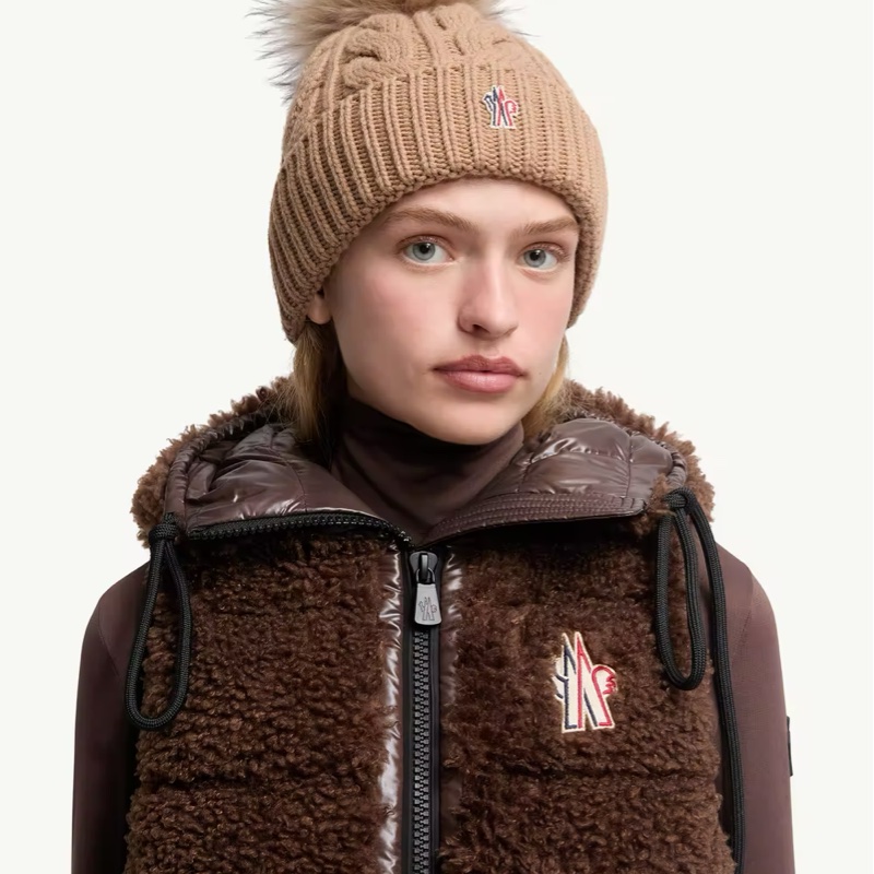 Moncler 羊毛和羊绒绒球便帽-4
