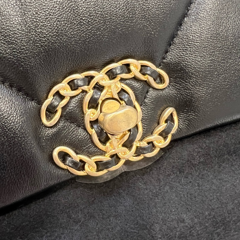 香奈兒19包30公分黑金-1