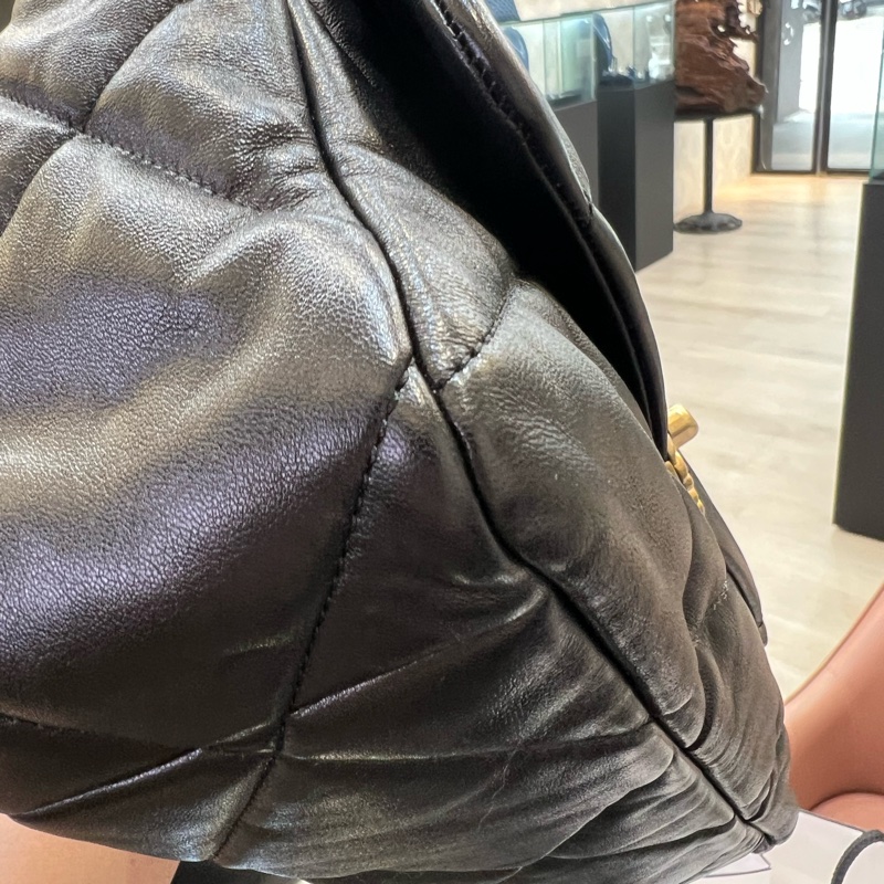 香奈兒19包30公分黑金-9