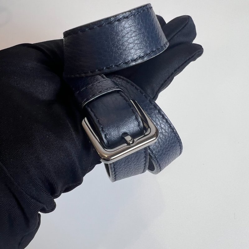 LOEWE 藍黑拚色皮革手提斜跨包-6