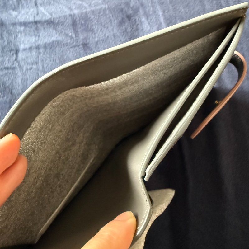 CELINE 拼色中夾卡其灰 粉色-8