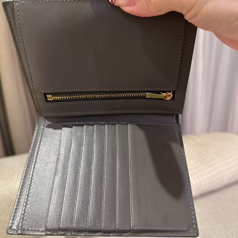 CELINE 拼色中夾卡其灰 粉色-9