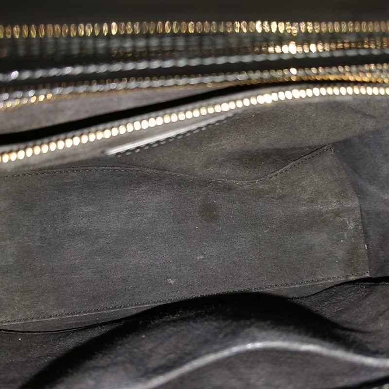 DIOR Lady Dior 中號 黑色漆皮藤格紋絎縫戴妃五格單肩包手提包斜挎包 金色五金 可拆卸肩帶-12