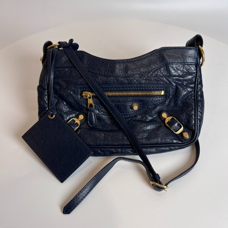 BALENCIAGA 237203 藍金機車包 MINI-0