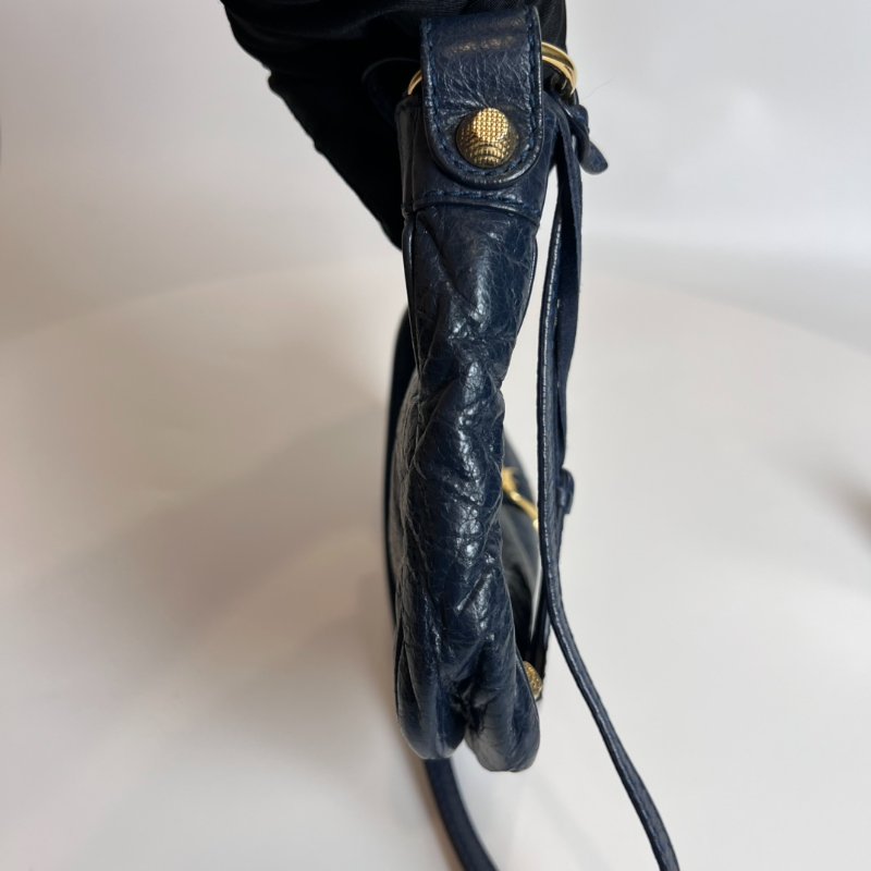 BALENCIAGA 237203 藍金機車包 MINI-3