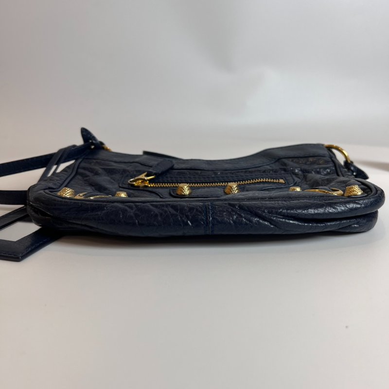 BALENCIAGA 237203 藍金機車包 MINI-4