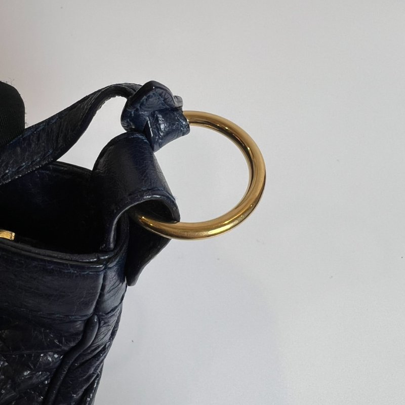 BALENCIAGA 237203 藍金機車包 MINI-7