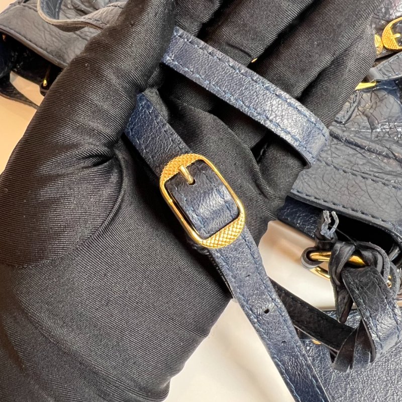 BALENCIAGA 237203 藍金機車包 MINI-8