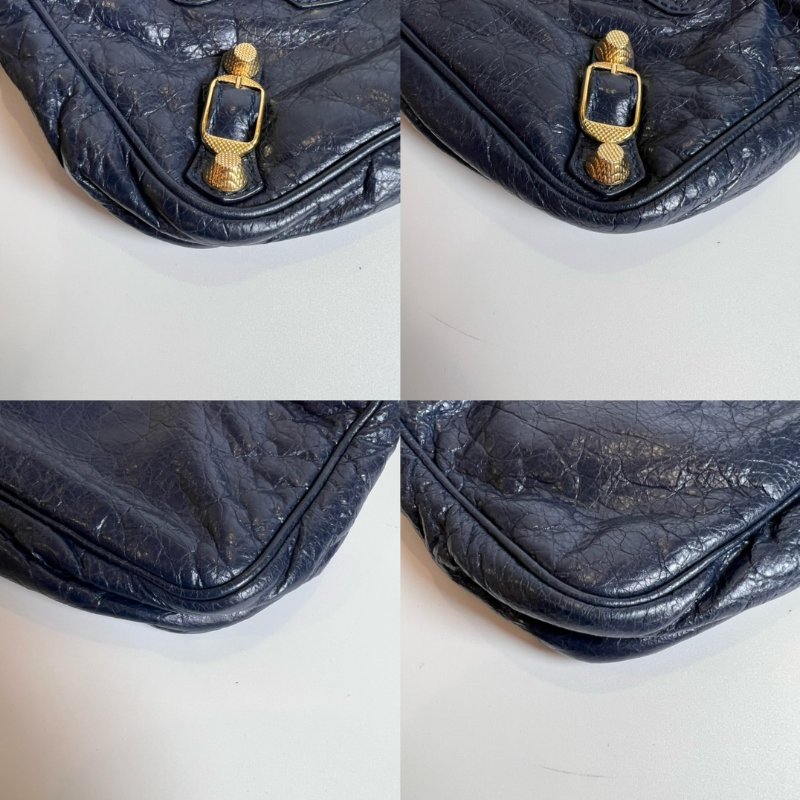 BALENCIAGA 237203 藍金機車包 MINI-9