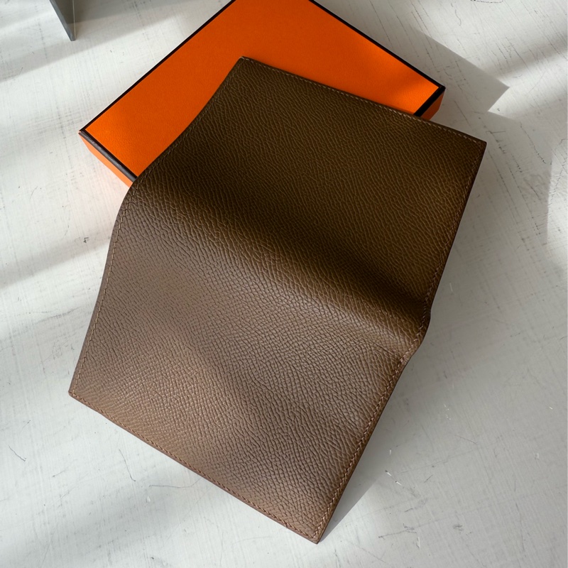 HERMES 金棕色短夾-0