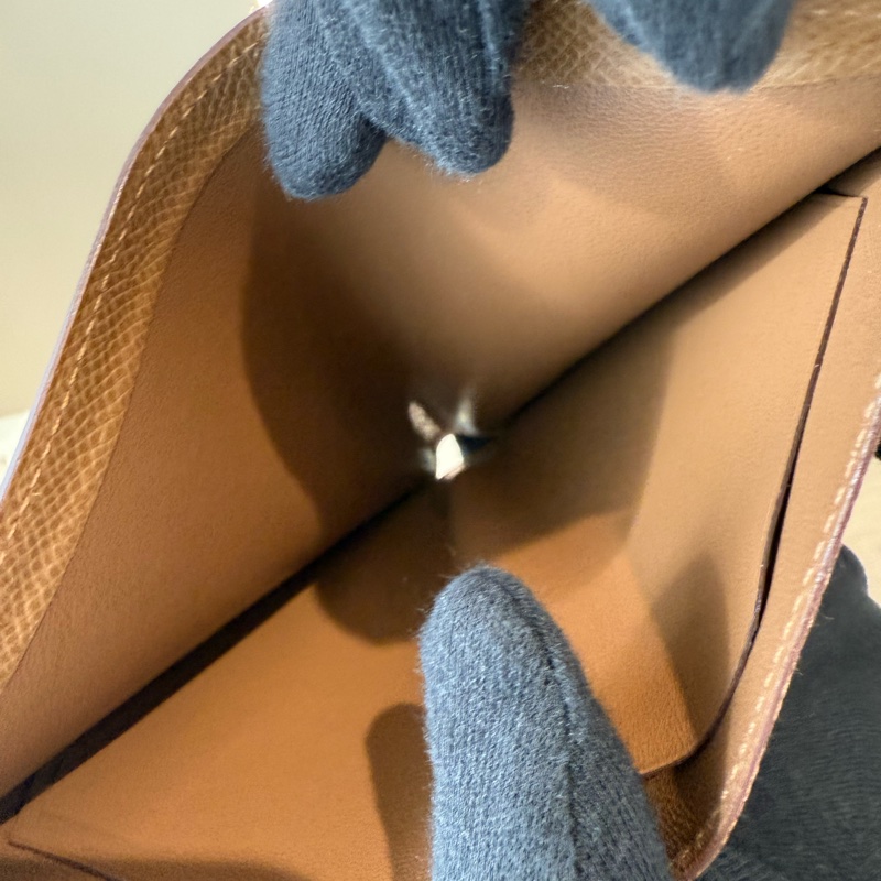 HERMES 金棕色短夾-9