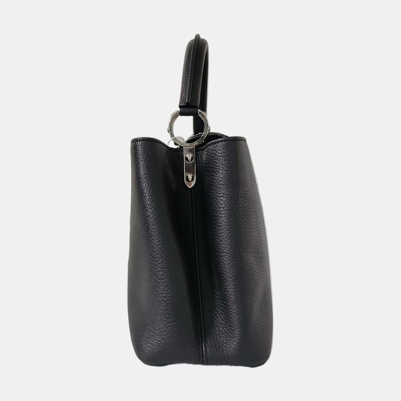 LOUIS VUITTON ARTYCAPUCINES黑色牛皮印花鉚釘斜挎包 金色五金 可拆卸肩帶-2